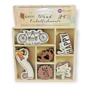 Prima Wood Embellishment Pack Royal Menagerie 582500 40 Pieces New